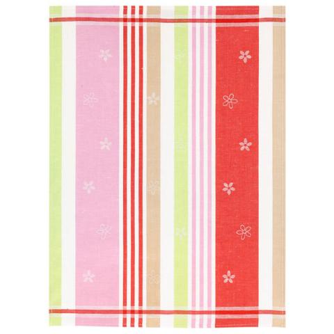 HANDDOEK BLOEMEN ROOD